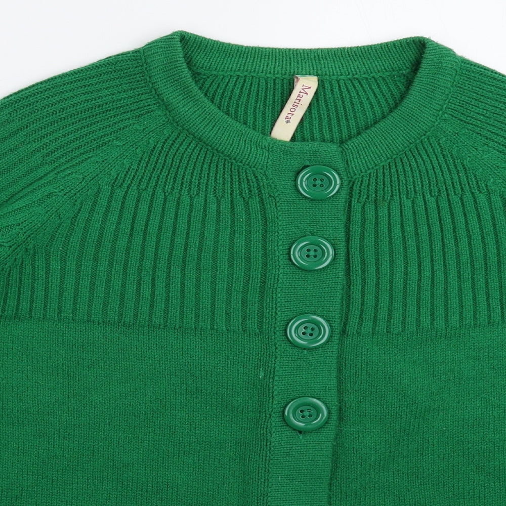 Marisota Womens Green  Knit Cardigan Jumper Size 14