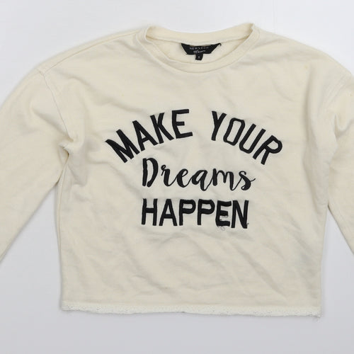 New Look Girls White   Pullover Sweatshirt Size 9 Years