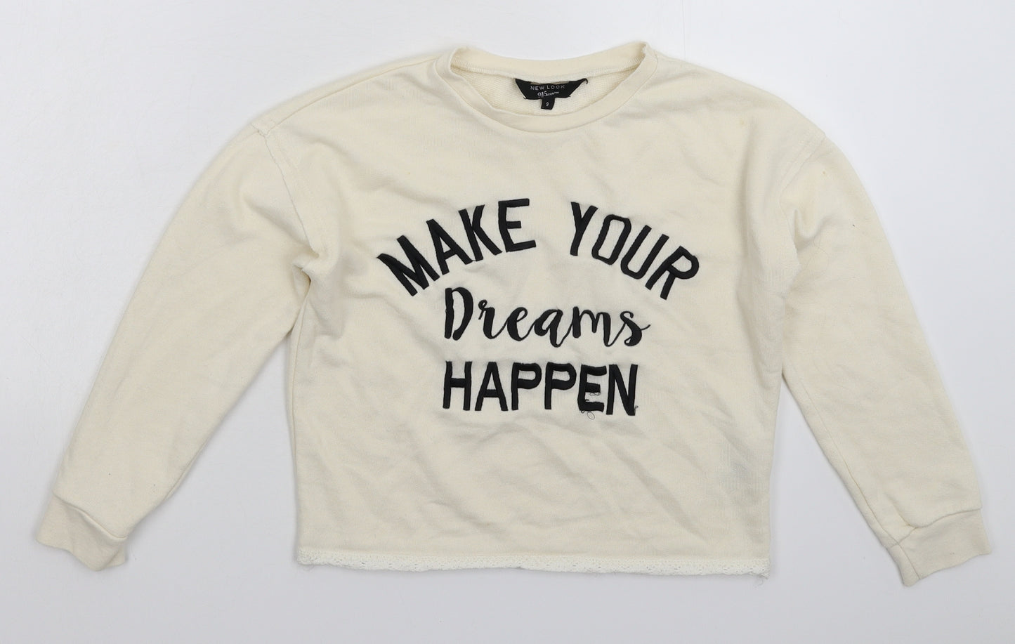 New Look Girls White   Pullover Sweatshirt Size 9 Years