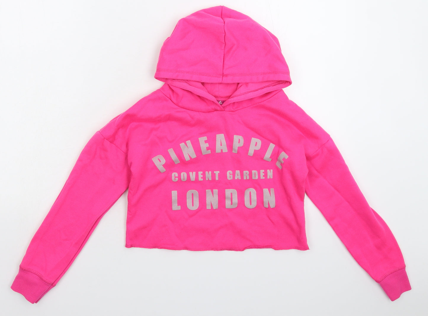 Pineapple Girls Pink   Pullover Hoodie Size 9-10 Years  - Cropped