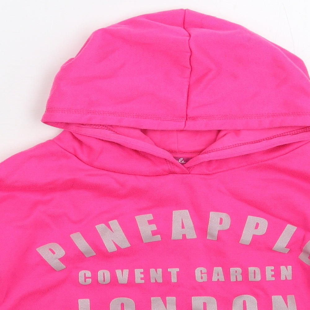 Pineapple Girls Pink   Pullover Hoodie Size 9-10 Years  - Cropped