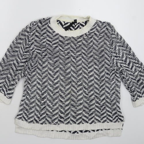 Topshop Womens Multicoloured Striped Knit Pullover Jumper Size 12