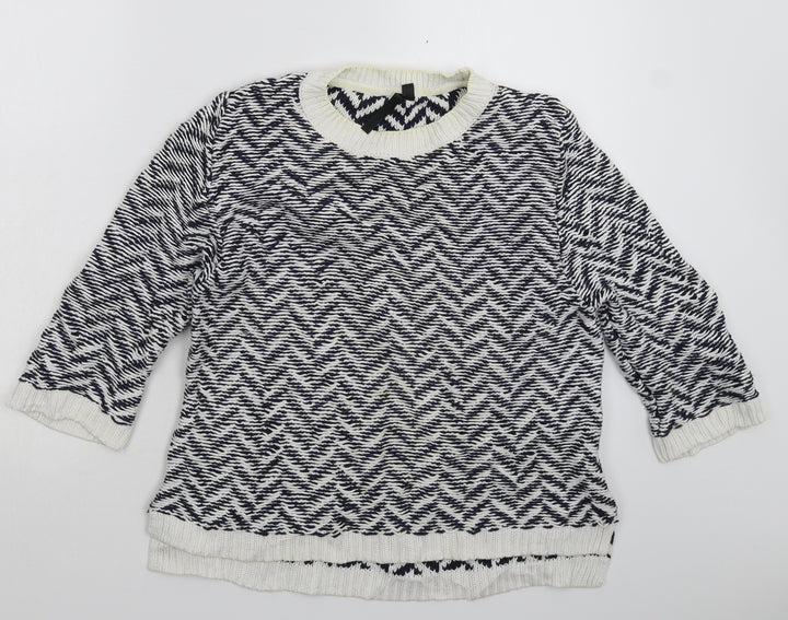 Topshop Womens Multicoloured Striped Knit Pullover Jumper Size 12