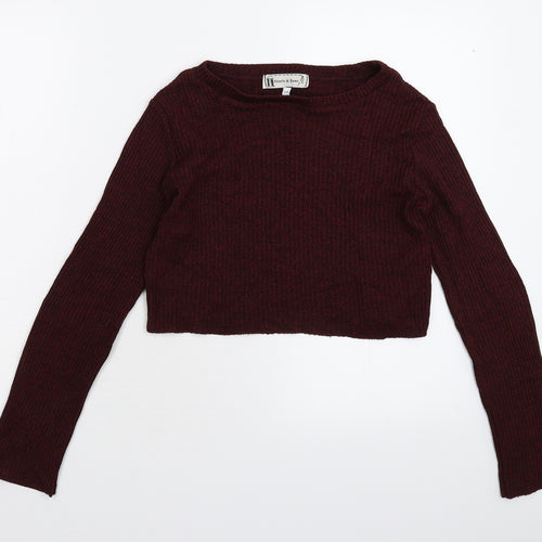 Hearts & Bows Womens Brown  Knit Pullover Jumper Size S