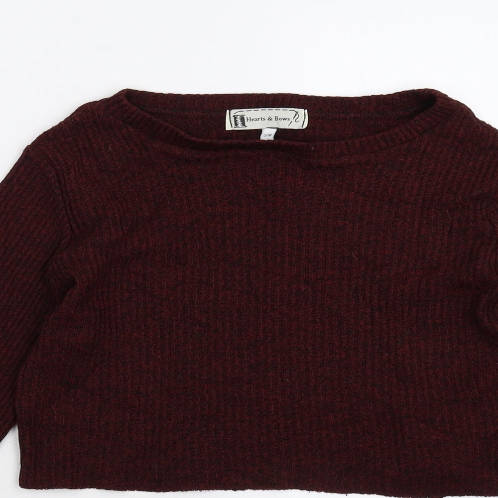 Hearts & Bows Womens Brown  Knit Pullover Jumper Size S