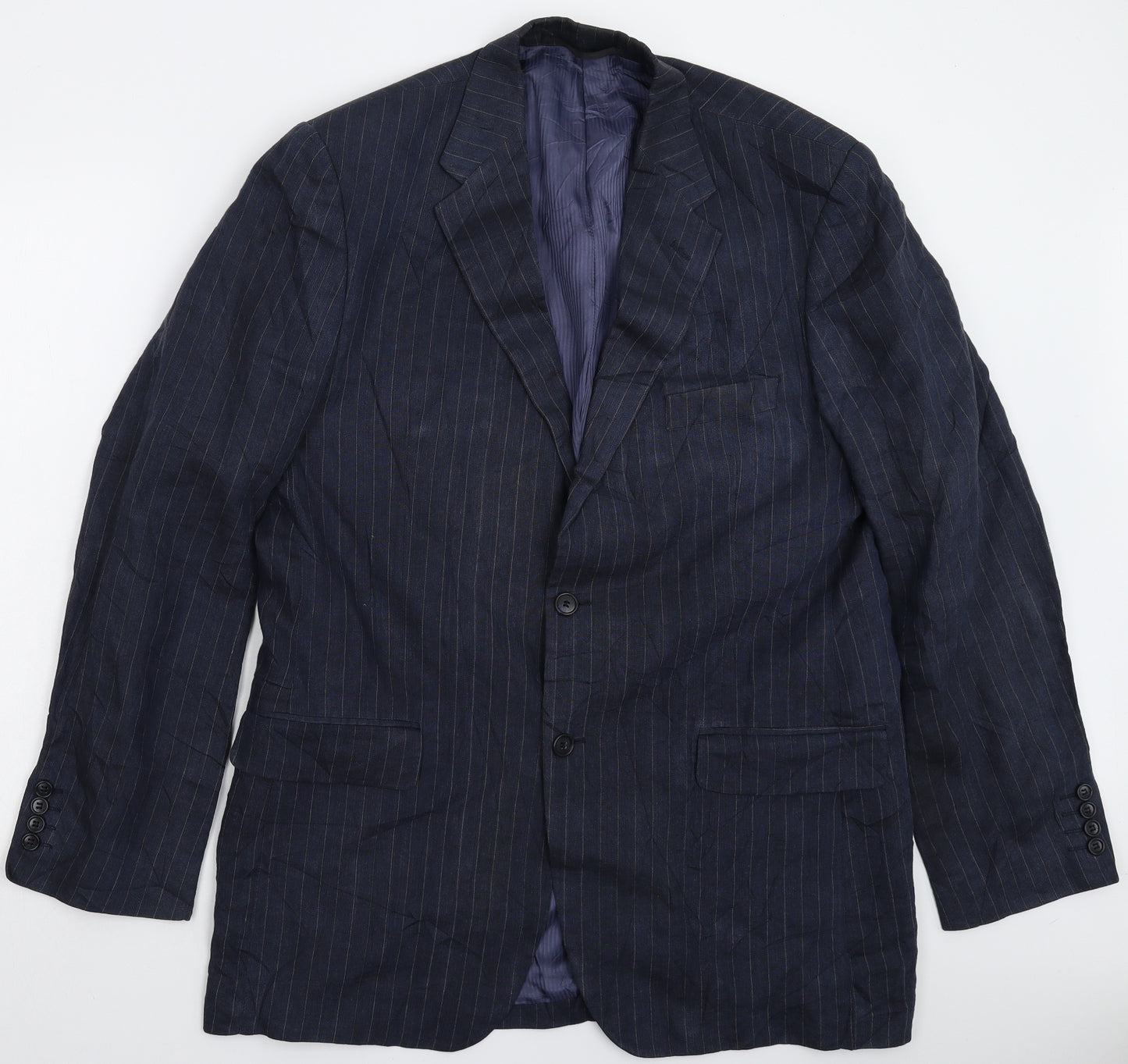 Marks and Spencer Mens Blue Striped  Jacket Suit Jacket Size 42