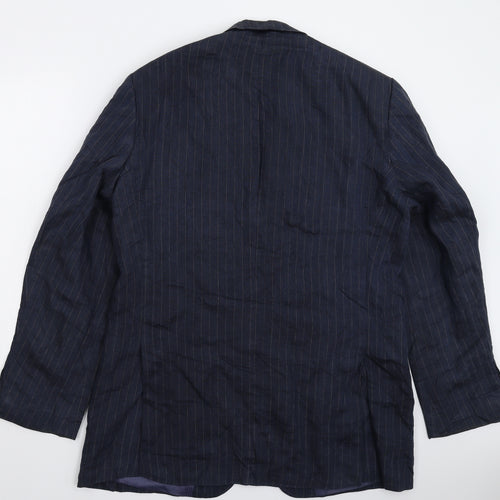 Marks and Spencer Mens Blue Striped  Jacket Suit Jacket Size 42