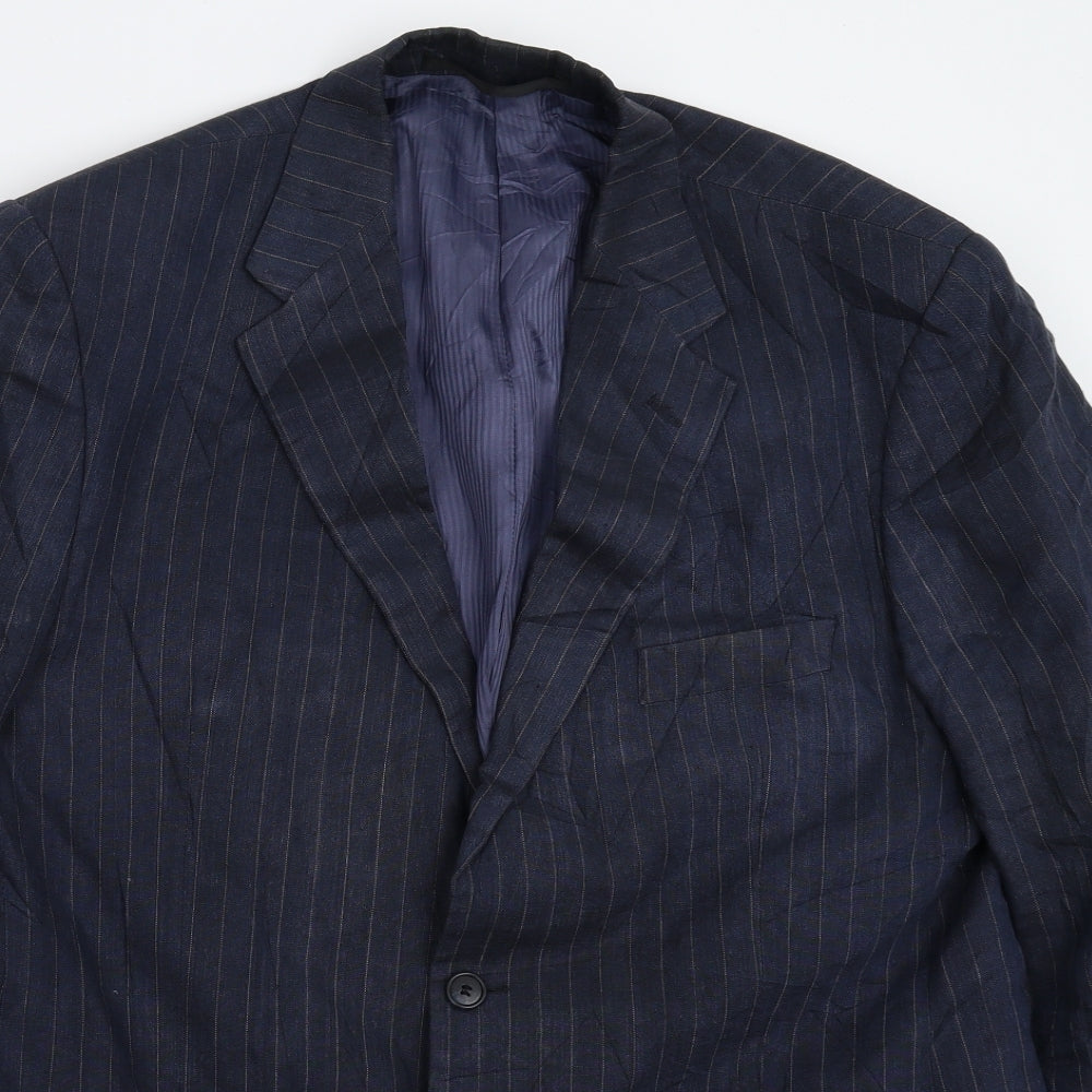 Marks and Spencer Mens Blue Striped  Jacket Suit Jacket Size 42