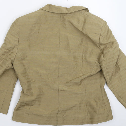 Kaliko Womens Beige Striped  Jacket Suit Jacket Size 12
