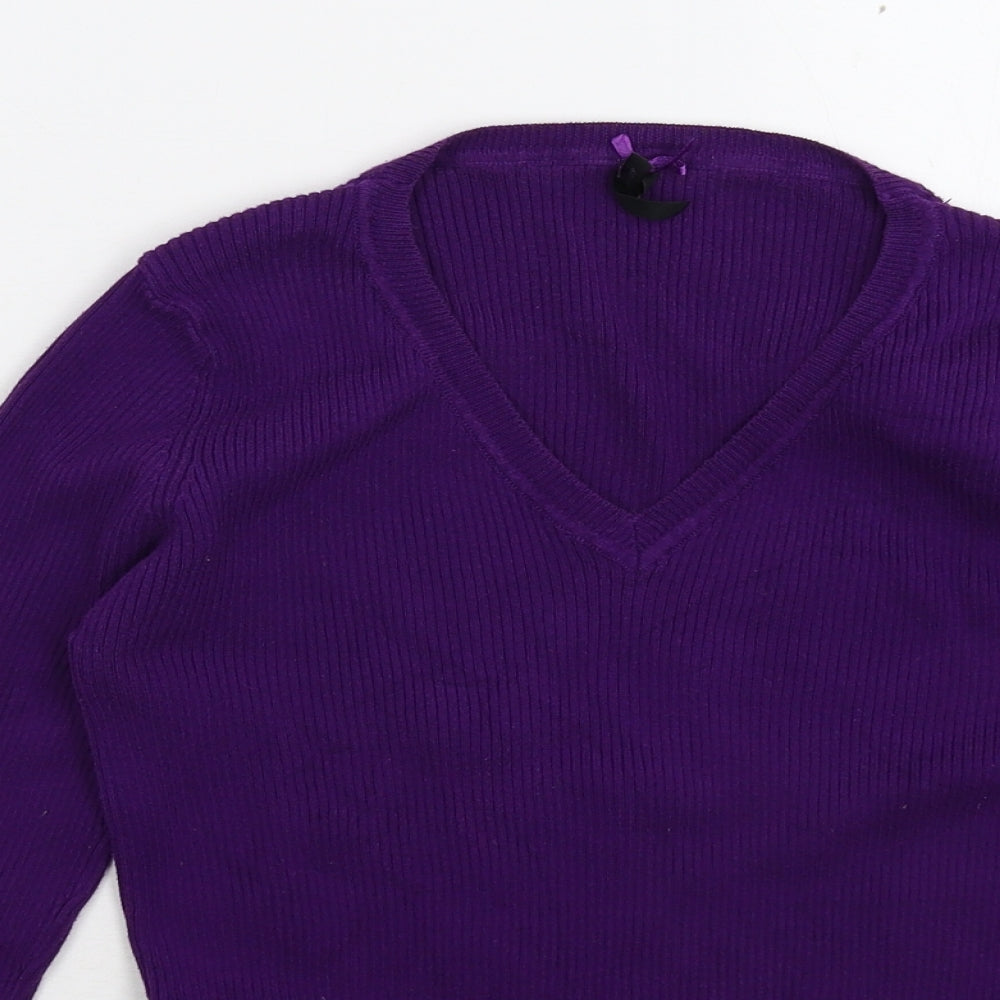 Preworn Womens Purple  Knit Pullover Jumper Size S