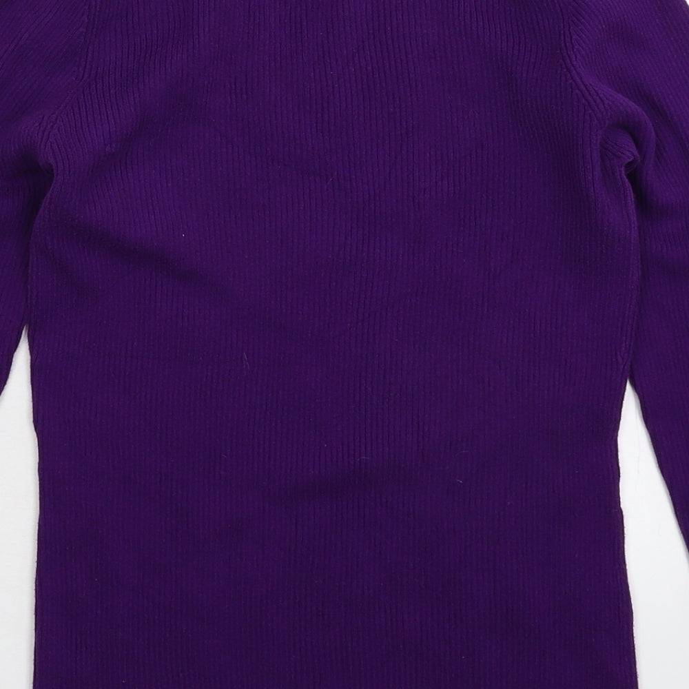 Preworn Womens Purple  Knit Pullover Jumper Size S