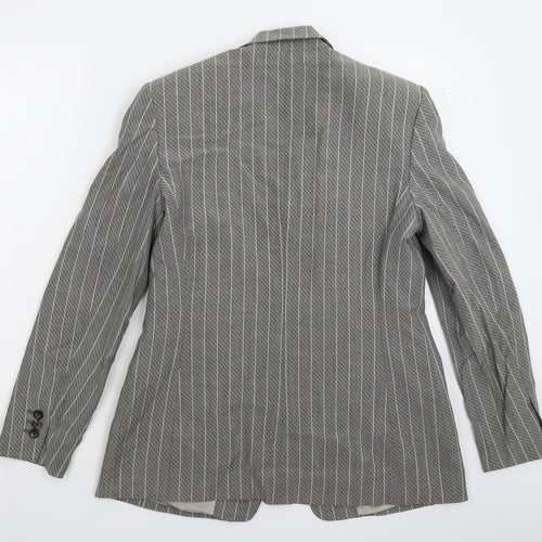 Cerruti 1881 Womens Grey Striped  Jacket Suit Jacket Size 14
