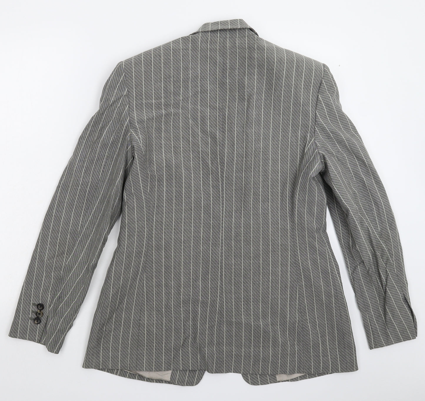 Cerruti 1881 Womens Grey Striped  Jacket Suit Jacket Size 14
