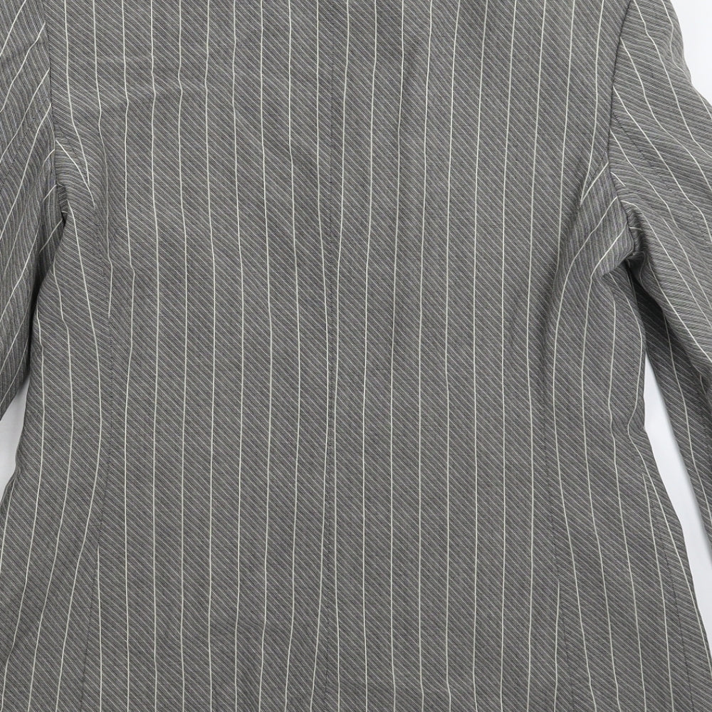 Cerruti 1881 Womens Grey Striped  Jacket Suit Jacket Size 14