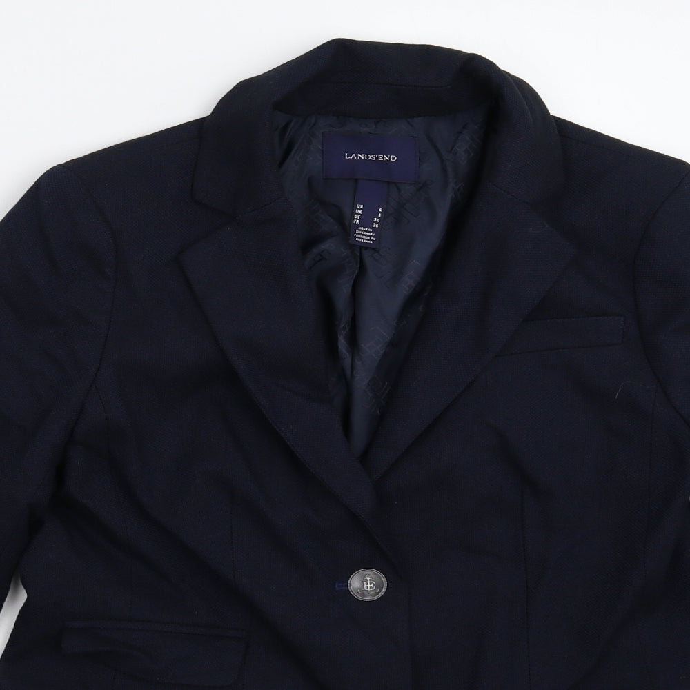 Lands' End Womens Blue   Jacket Suit Jacket Size 8