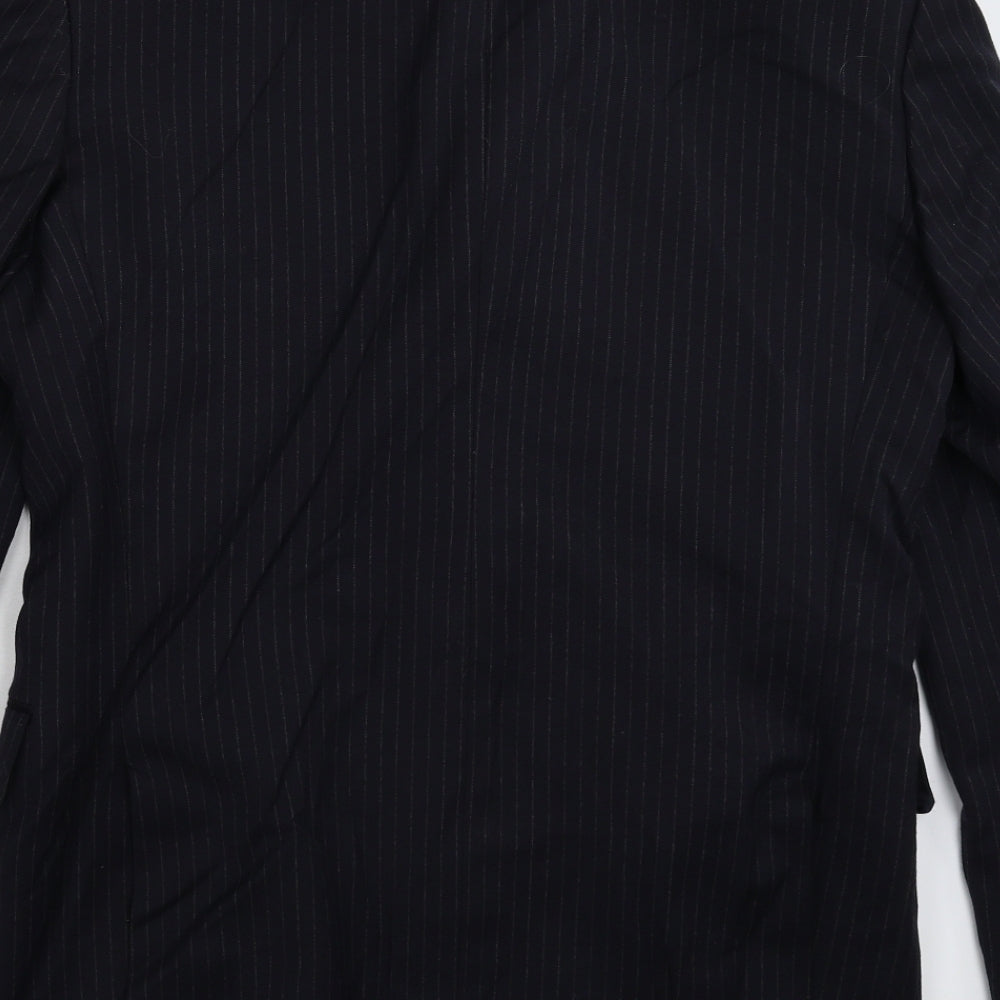 Alto Mens Blue Striped  Jacket Suit Jacket Size 38