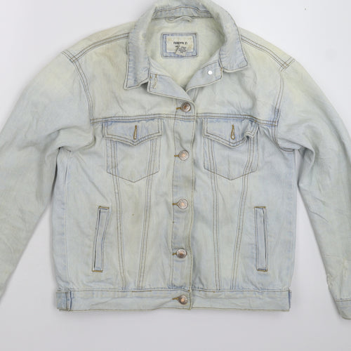FOREVER 21 Womens Blue  Denim Jacket  Size S  - Distressed
