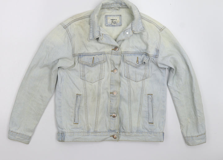 FOREVER 21 Womens Blue  Denim Jacket  Size S  - Distressed