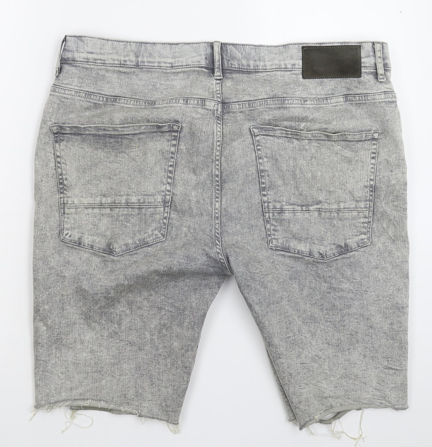 River Island Mens Grey  Denim Bermuda Shorts Size 40