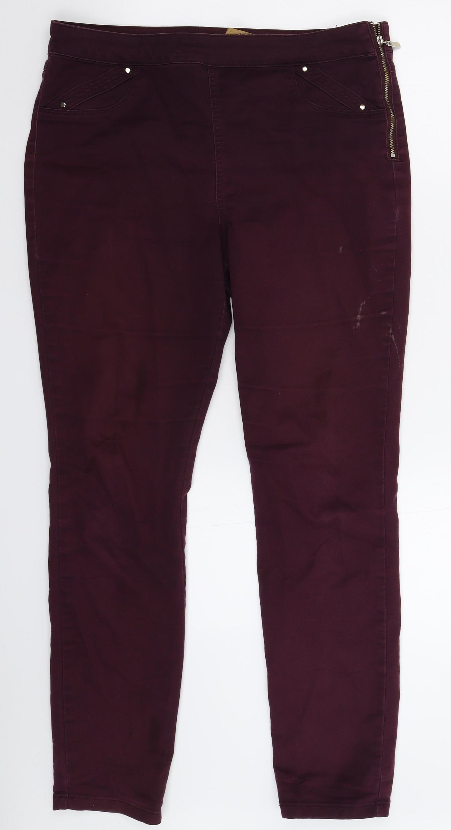 Wallis Womens Brown  Denim Jegging Jeans Size 14 L30 in