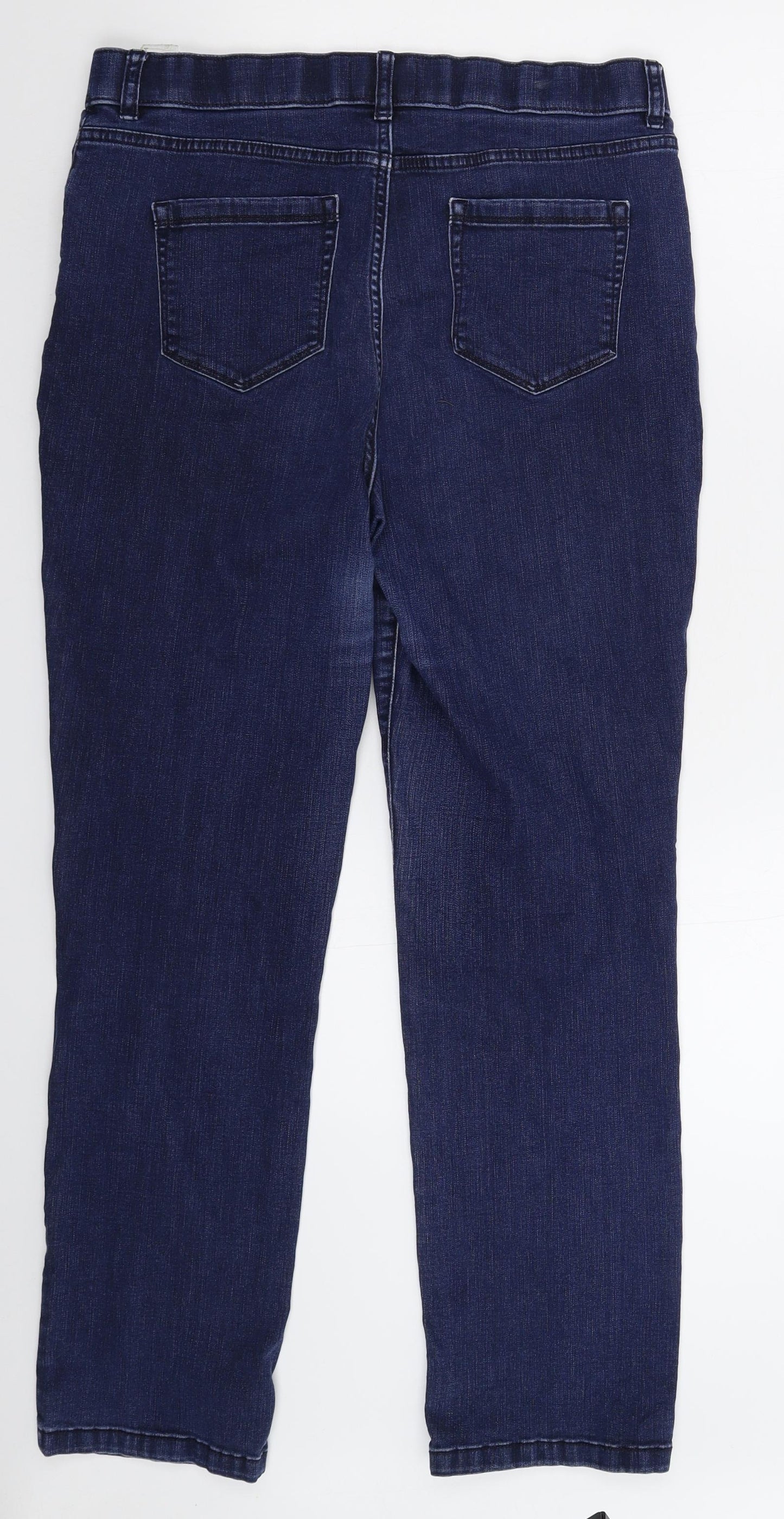 Marks and Spencer Womens Blue  Denim Straight Jeans Size 14 L28 in