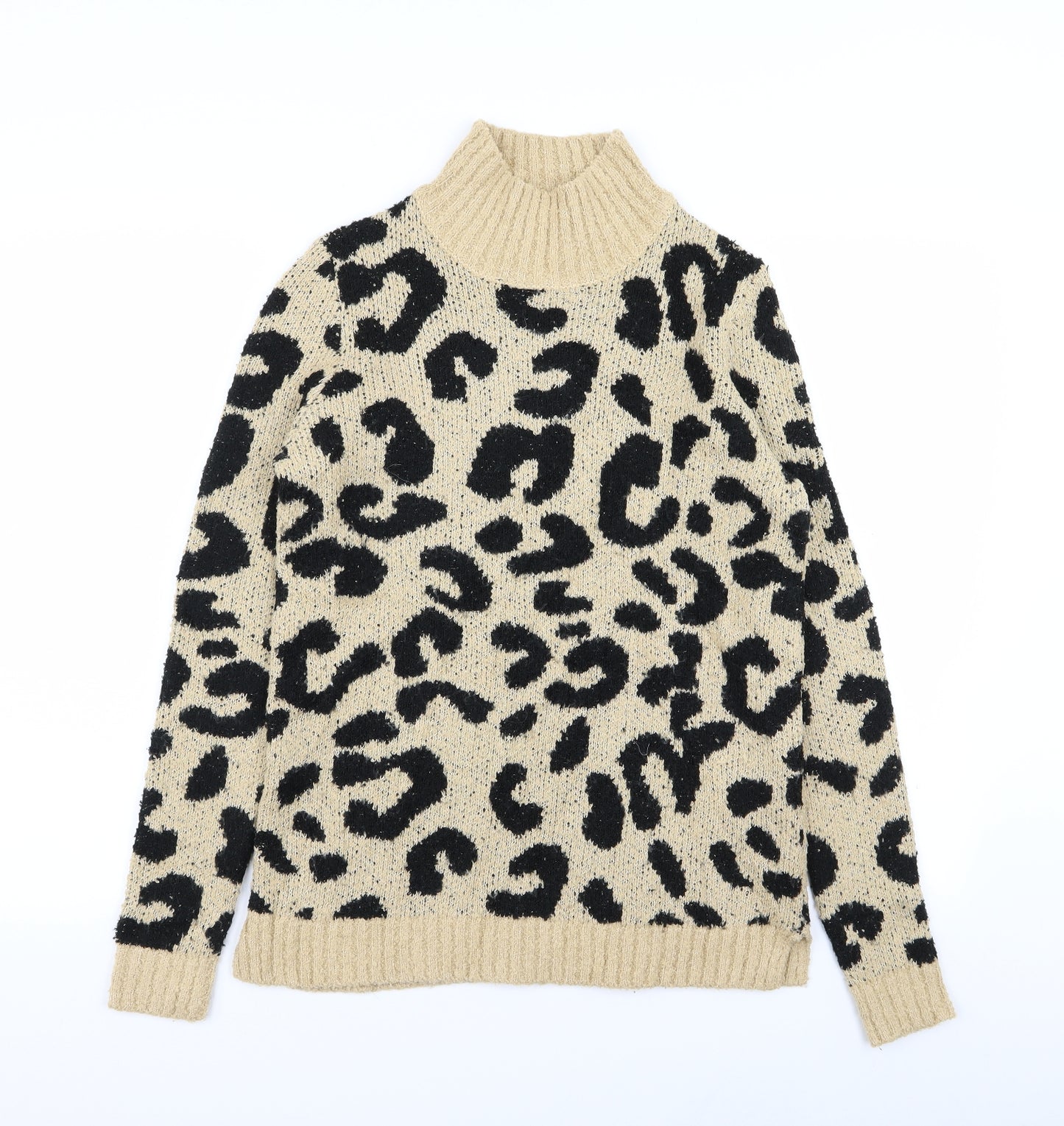 M&Co Womens Beige Animal Print  Pullover Jumper Size 8