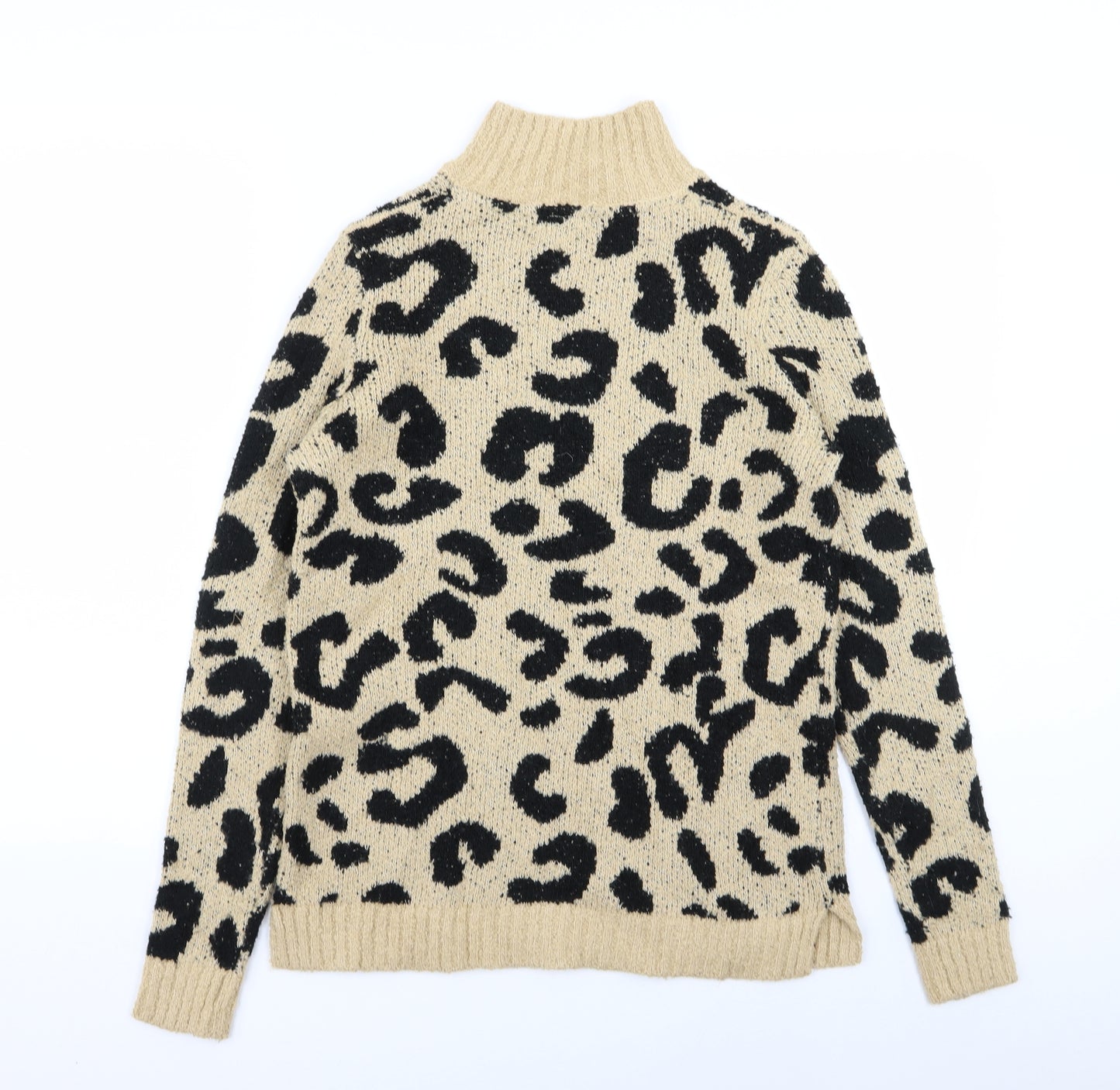 M&Co Womens Beige Animal Print  Pullover Jumper Size 8