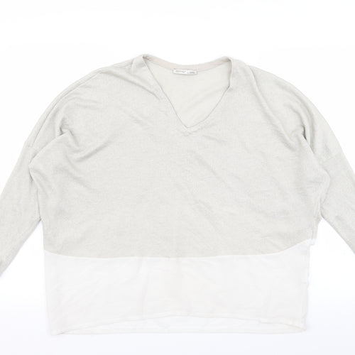 Zara Womens Ivory   Basic T-Shirt Size 12