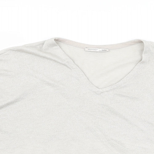 Zara Womens Ivory   Basic T-Shirt Size 12