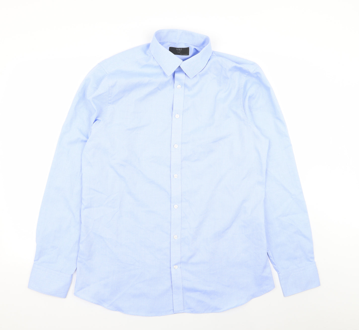 M&S Mens Blue    Dress Shirt Size 16.5