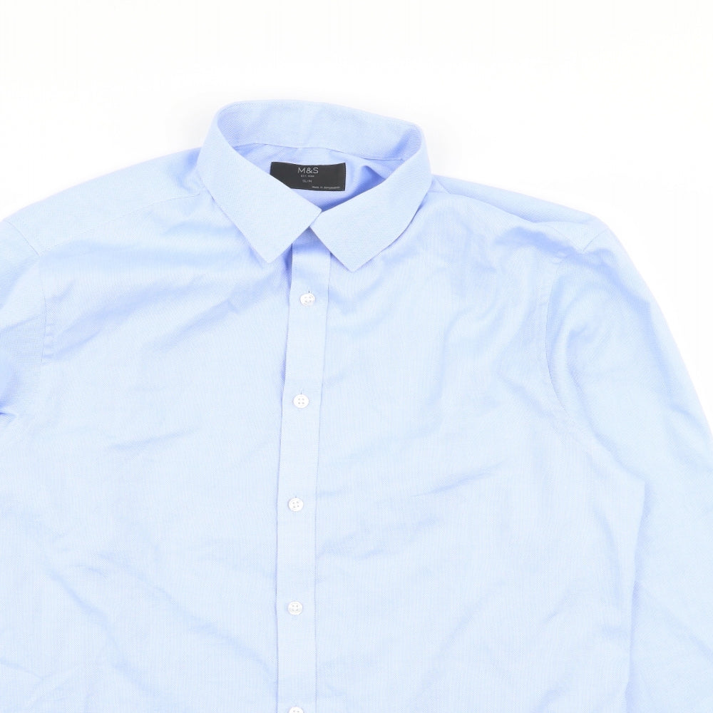 M&S Mens Blue    Dress Shirt Size 16.5