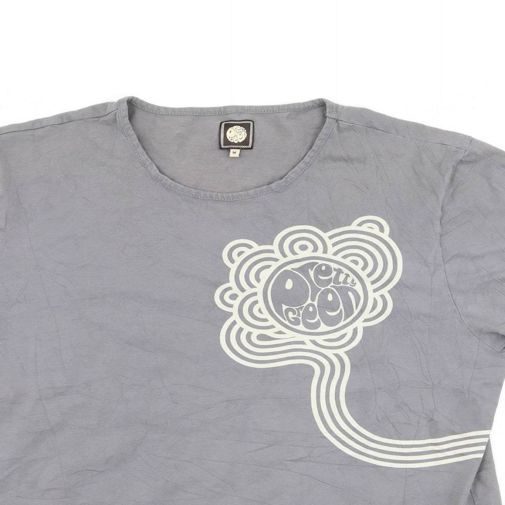 Pretty Green Mens Grey    T-Shirt Size M