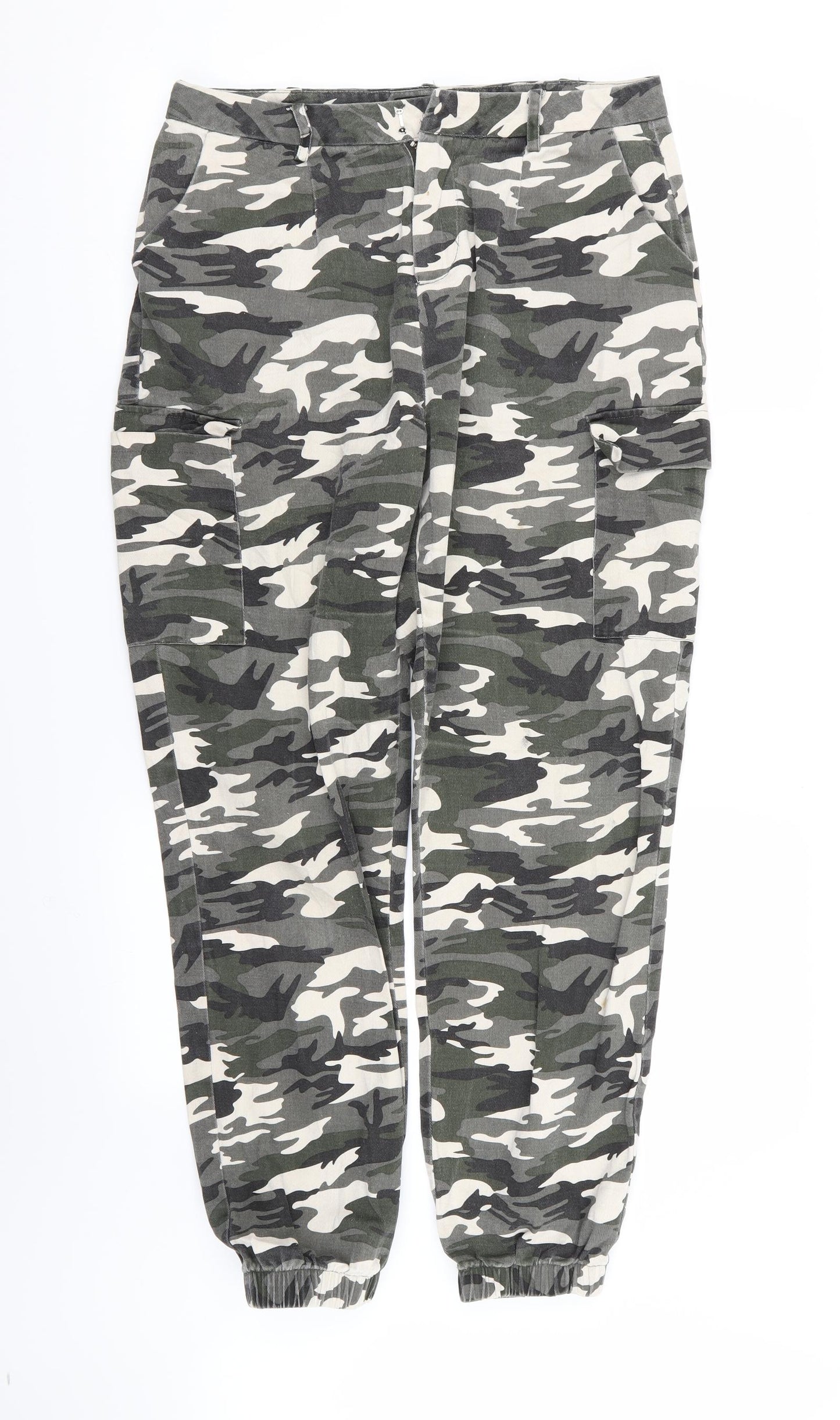 PLT Womens Multicoloured Camouflage  Cargo Trousers Size 12 L29 in