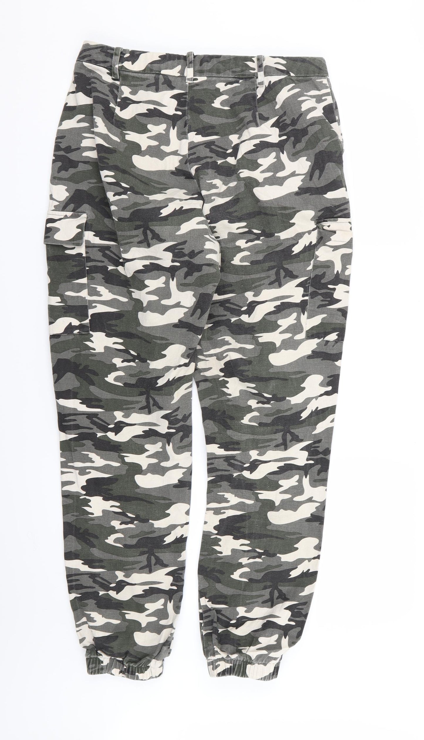 PLT Womens Multicoloured Camouflage  Cargo Trousers Size 12 L29 in