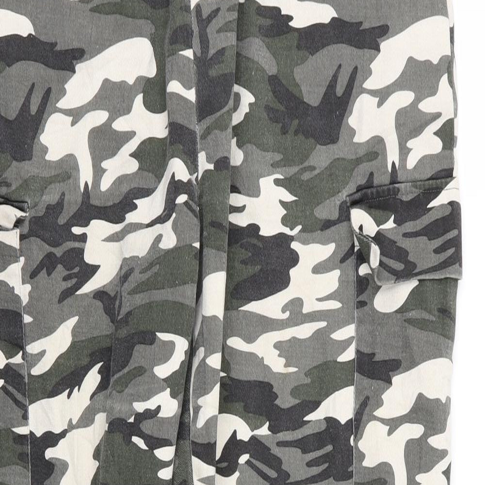 PLT Womens Multicoloured Camouflage  Cargo Trousers Size 12 L29 in