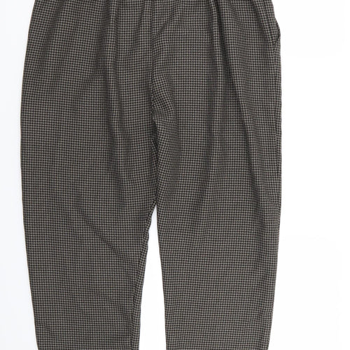 Preworn Womens Brown Houndstooth  Trousers  Size 14 L24 in - Stretch waistband