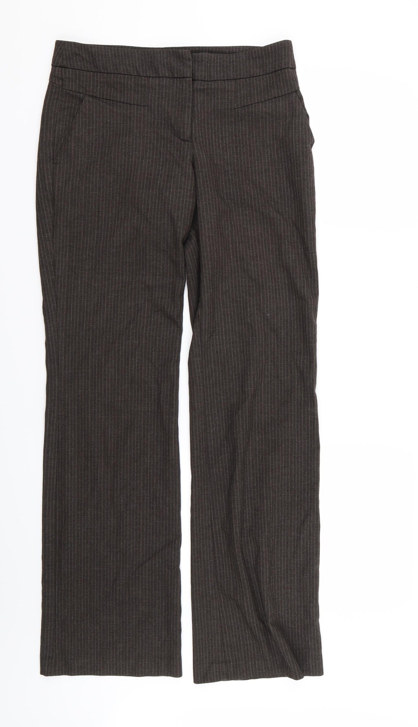 Warehouse Womens Brown Striped  Trousers  Size 8 L34 in