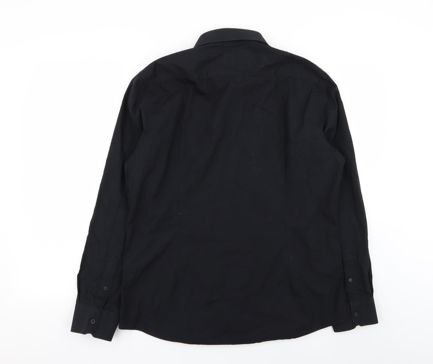 River Island Mens Black    Dress Shirt Size L