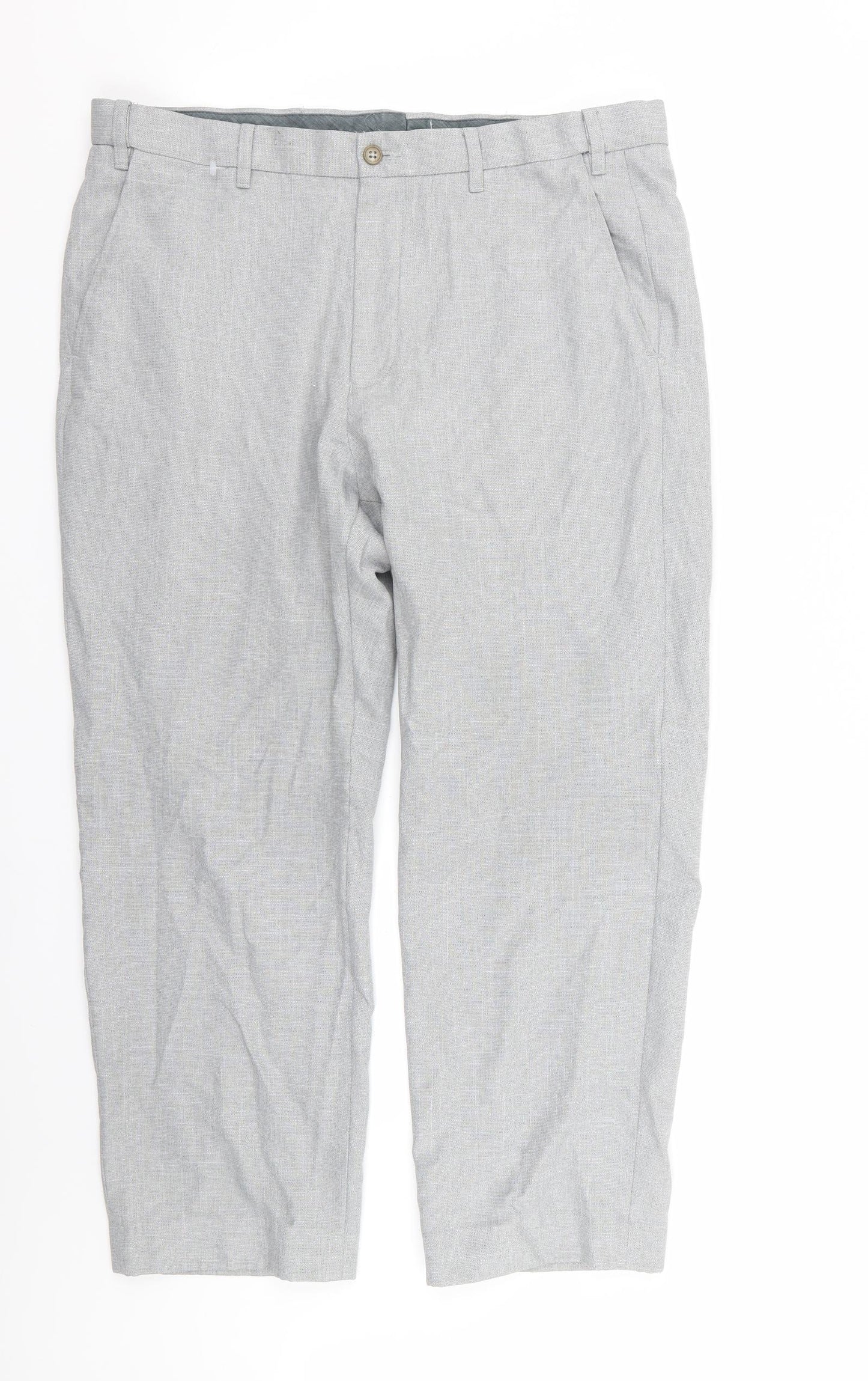 M&S Mens Grey   Trousers  Size 34 in L26 in