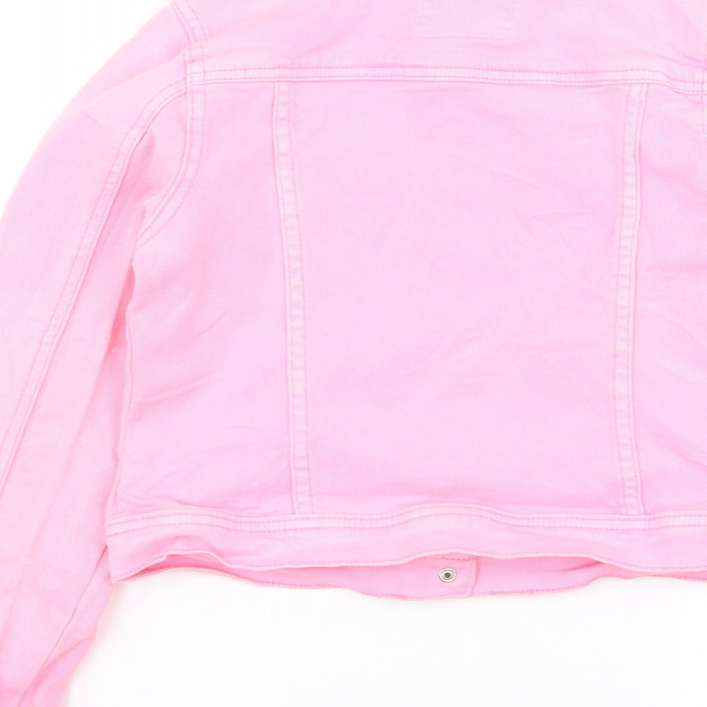H&M Girls Pink   Jacket  Size 11-12 Years  - denim jacket