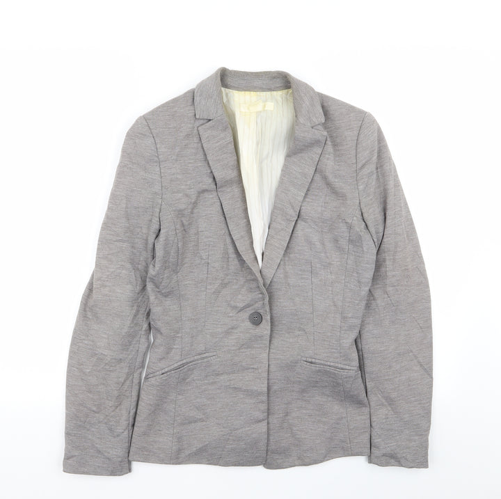 H&M Womens Grey Jacket Blazer Size 10