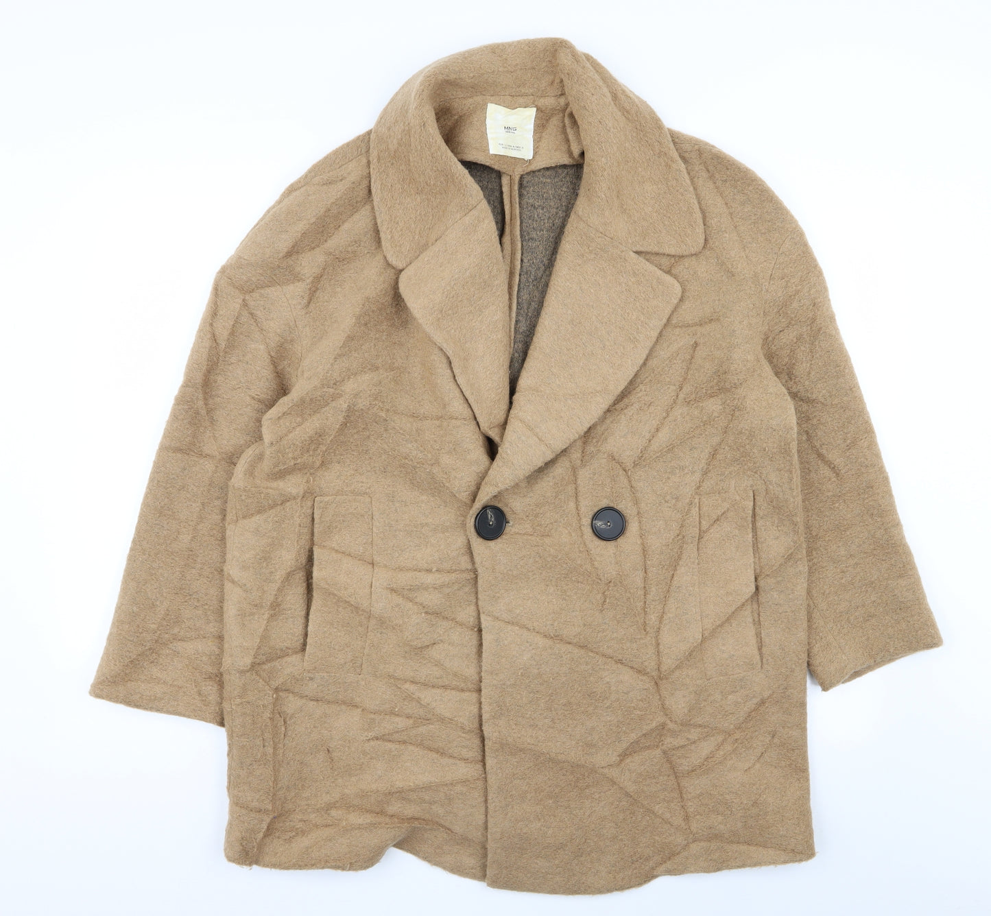 MNG Womens Beige   Overcoat Coat Size 12