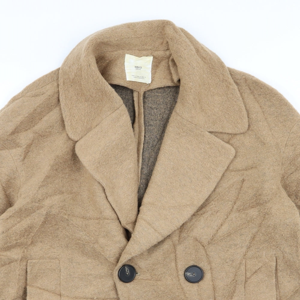 MNG Womens Beige   Overcoat Coat Size 12