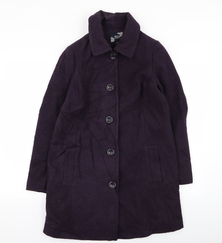 isle Womens Purple   Overcoat Coat Size 10