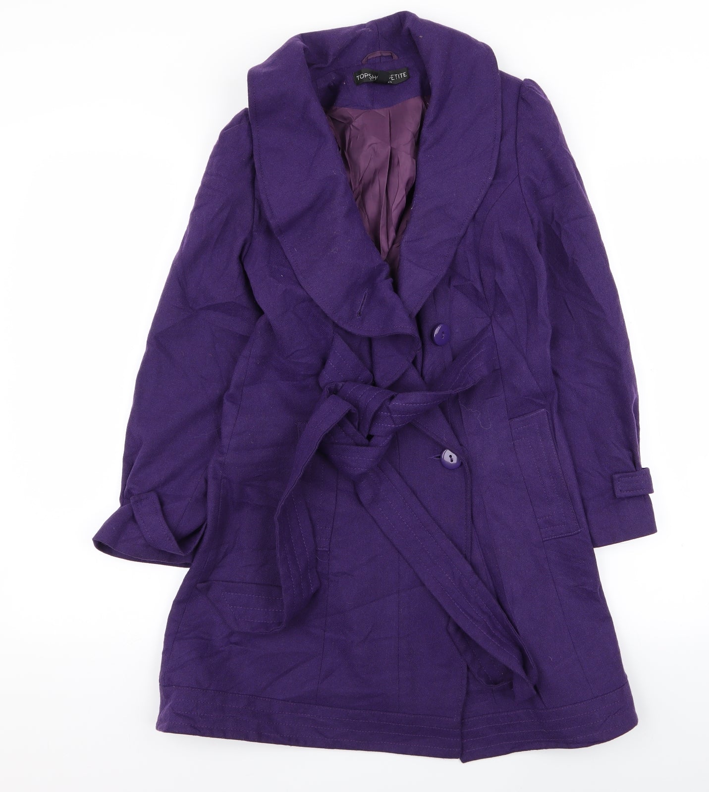 Topshop Womens Purple   Overcoat Coat Size 6