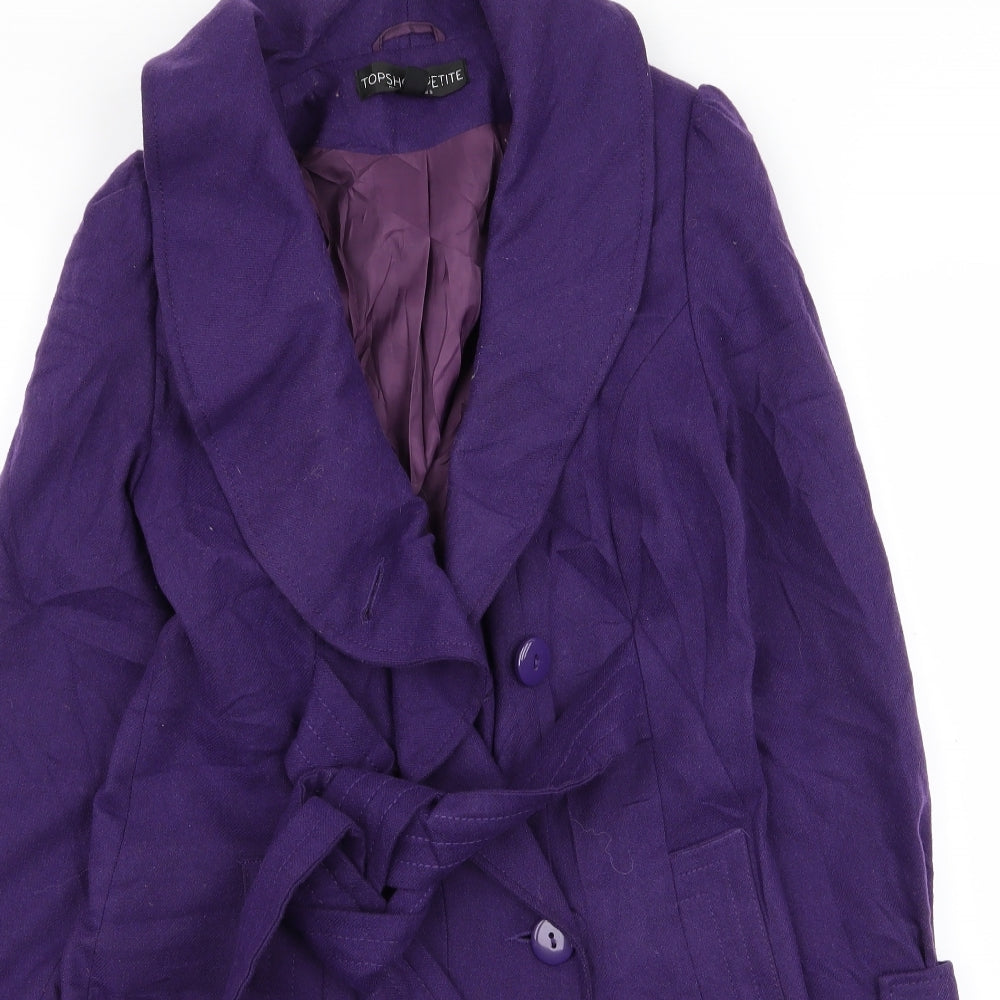 Topshop Womens Purple   Overcoat Coat Size 6