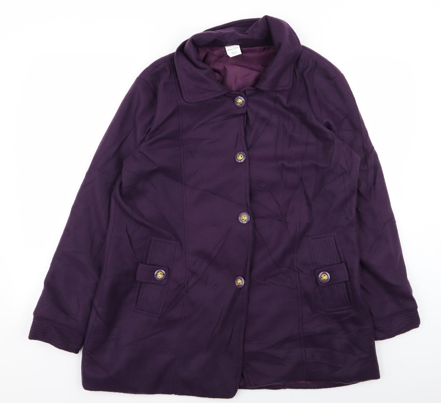Gabrielle Vicenza Womens Purple   Overcoat Coat Size 14