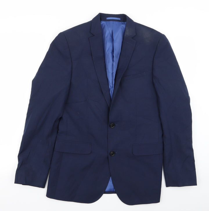 Harry Brown Mens Blue Jacket Blazer Size 36