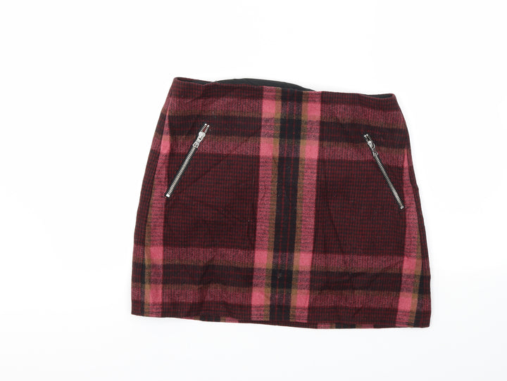 Gap Womens Pink Check A-Line Skirt Size 6
