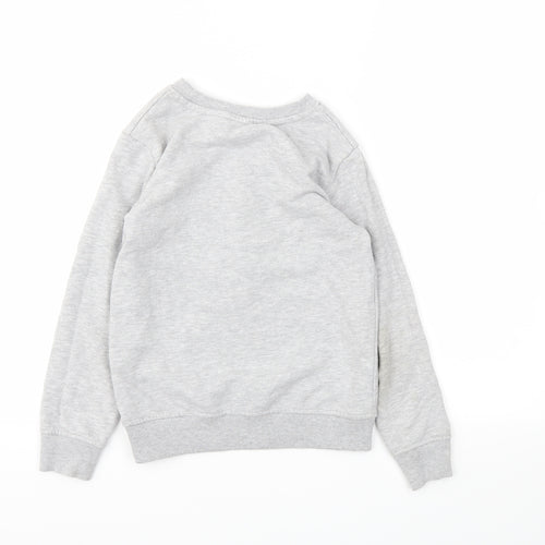 H&M Girls Grey Animal Print  Pullover Jumper Size 7-8 Years
